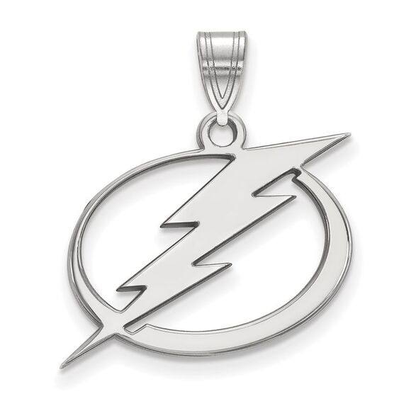 10k White Gold NHL Tampa Bay Lightning Large Pendant